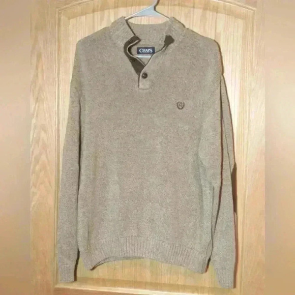 Chaps Ralph Lauren men's heavy weight mock neck sweater with elbow patches XXL - Picture 1 of 7